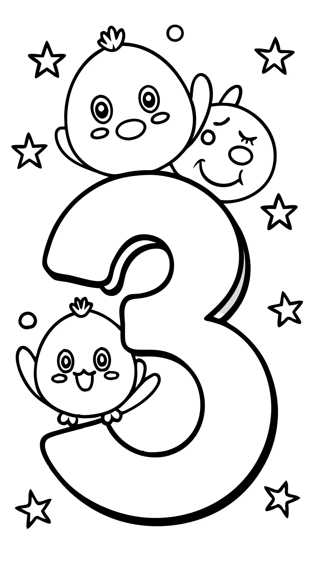 number three coloring page